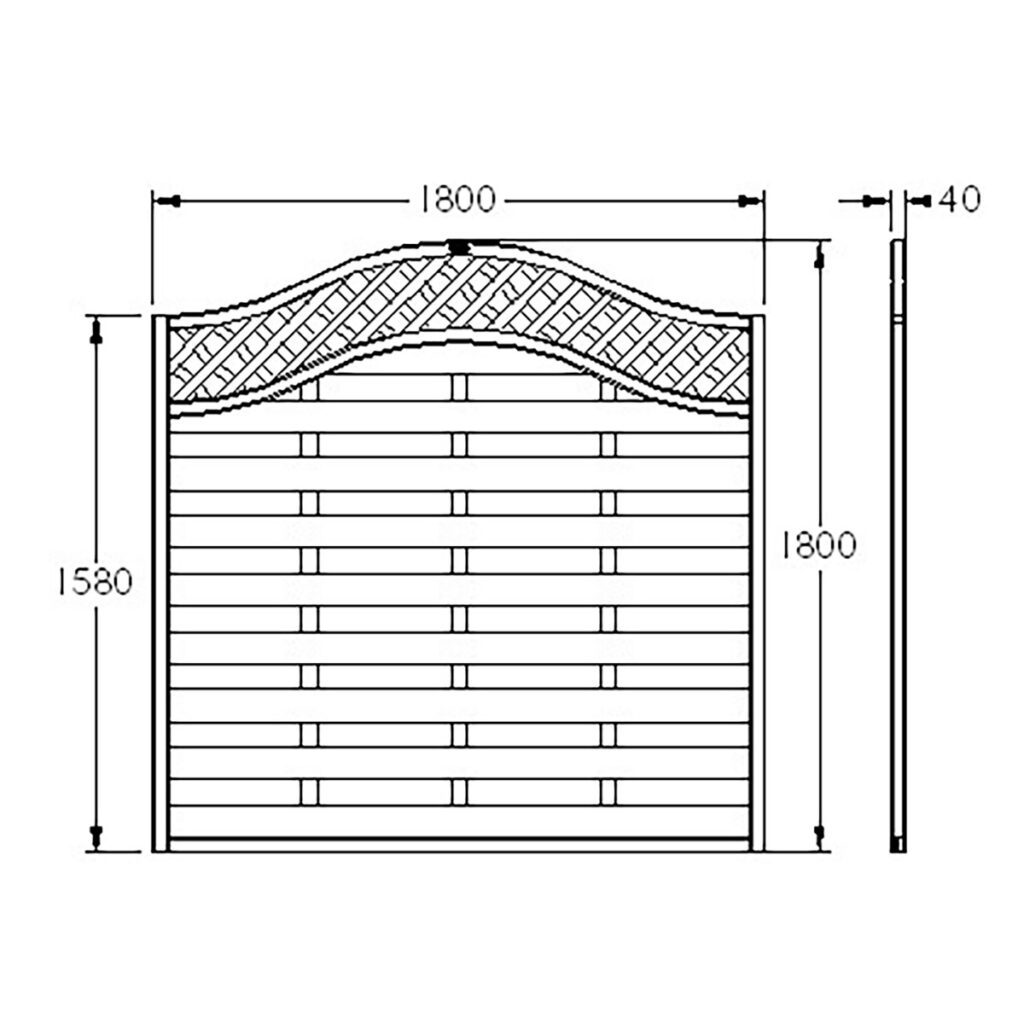 Forest Garden 1.8m x 1.8m Pressure Treated Decorative Europa Prague Fence Panel – Pack of 5 5013053132296 2